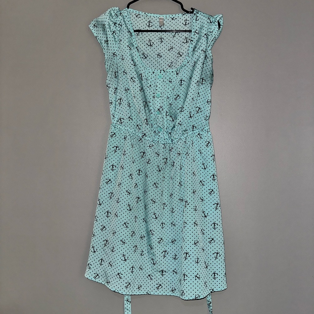 Blue Polka Dot and Anchor Dress